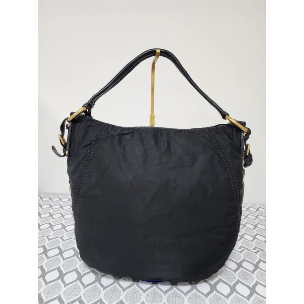 Authentic Prada Tessuto Canapa Nylon Hobo Bag Black